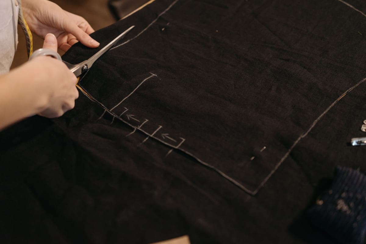 Quilting cotton being cut with a rotary blade